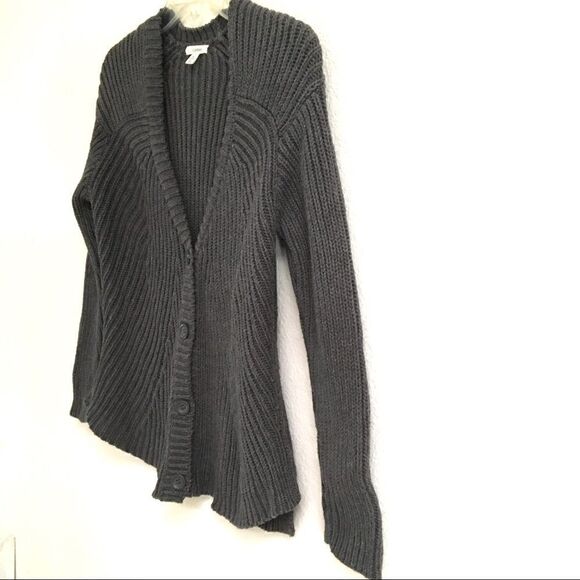 Caslon dark gray button front cardigan MP - Picture 3 of 8